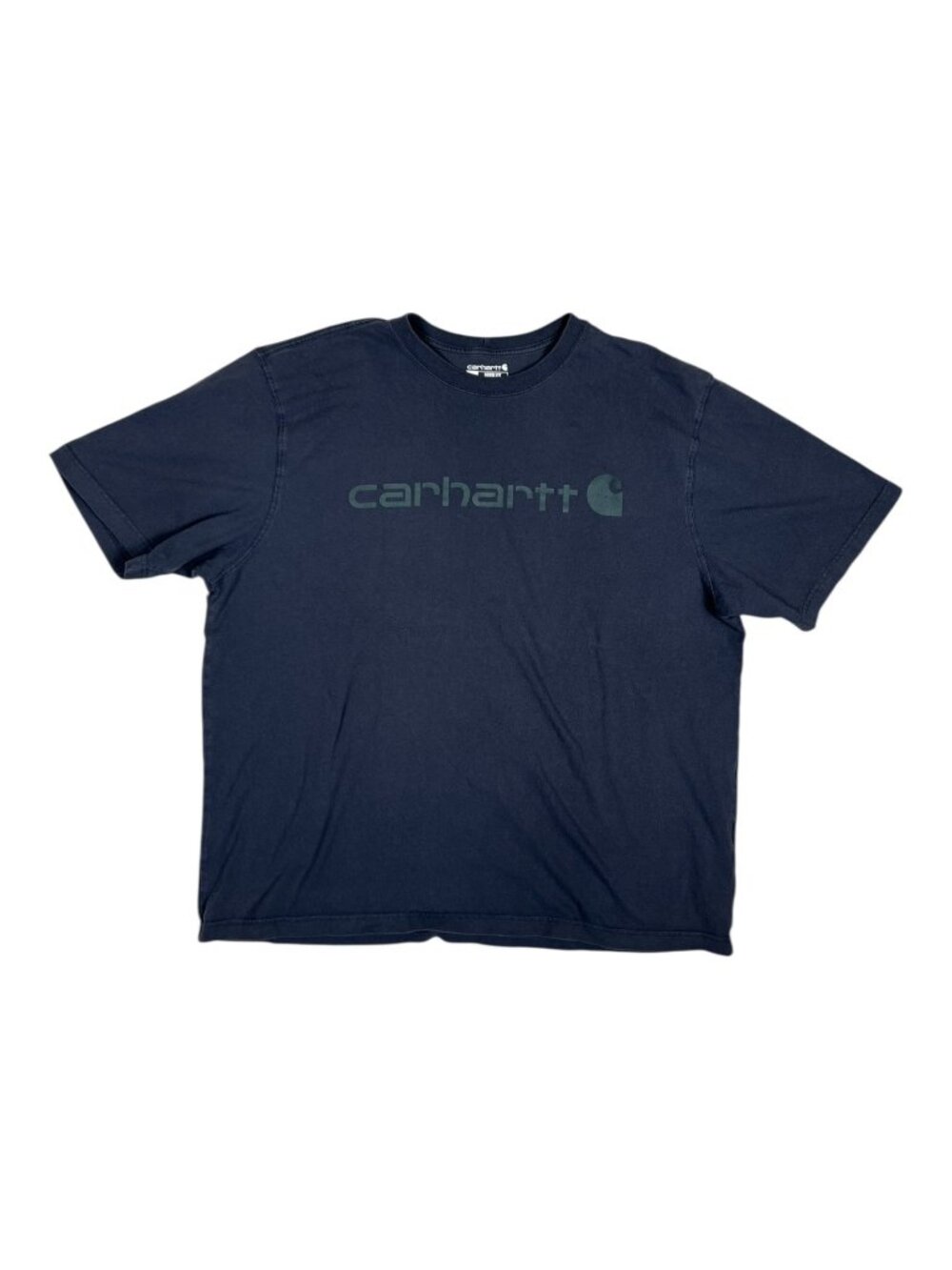 Vintage Carhartt Spell Out Blue T- Shirt Size XL Grunge Faded